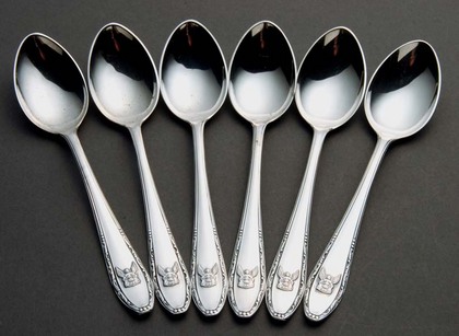 German 3rd Reich Silver Teaspoon set (6) - Angel Crest