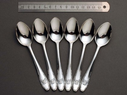 German 3rd Reich Silver Teaspoon set (6) - Angel Crest