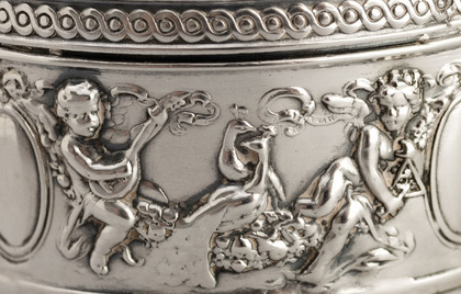 Hanau Silver Circular Box - Admiral Tromp Battle of Texel