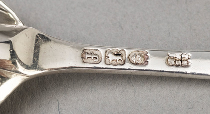 Edwardian Silver Rose Pattern Teaspoons (Set of 6) & Sugartongs