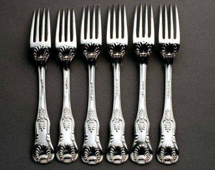 Cape Silver Tableforks (set of 6) - Rare Kings Pattern