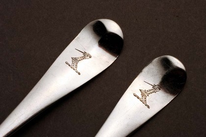 Georgian Silver Hanoverian Teaspoons (mixed set of 12) - Scrollback, Picture Back, Shellback