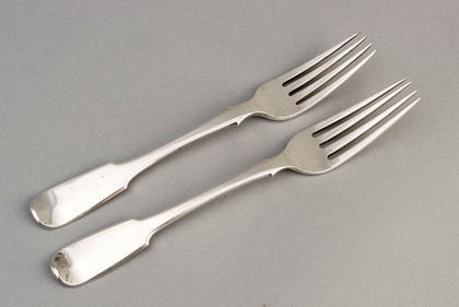 Canadian Silver Tableforks (Pair) - George Savage Montreal (1of2)