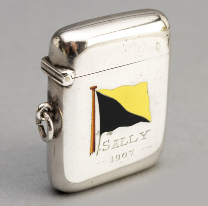 Antique Silver and Enamel Maritime Signal Flag Vesta Case - Sally, Dr Lauder, W.H.J. Hirst