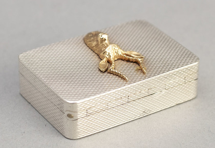 Sterling Silver & Gold Antelope Pill Box - Kudu