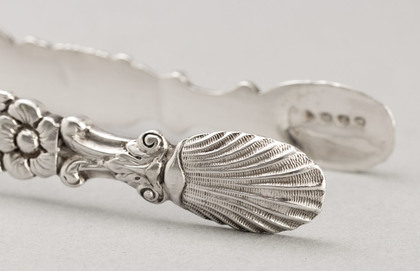 Edward Farrell Cast Silver Figural Sugar Tongs  -Cherub or Cupid with Arrow