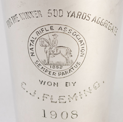 Natal Rifle Association Semper Paratus Sterling Silver Trophy Mug - Winner 500 Yards Aggregate, C.J. Fleming