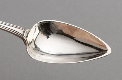 Dutch Antique Silver Grapefruit Spoons (Lemoenlepels). Set of 12 - Paulus Esink Amsterdam, Original Mahogany Box