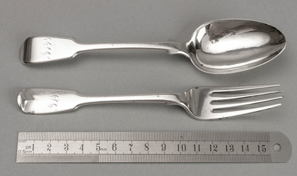 Cape Silver Fiddle Pattern Dessert Spoon & Fork- Fredrik Waldek