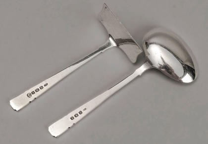 Art Deco Sterling Silver Christening Spoon and Baby Pusher